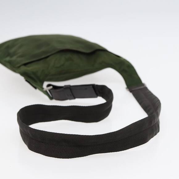 PRADA Shoulder Bag Nylon Khaki Dark Brown Silver - Picture 7 of 16